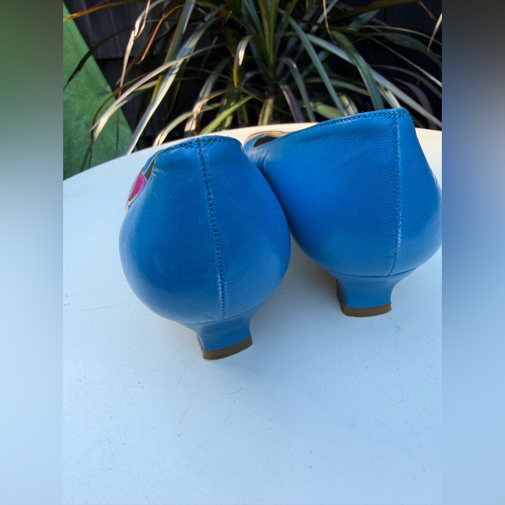Vintage kitten heel pump shoes leather multicolor Sz 8M by Ingledew’s Grenada - Picture 3 of 11